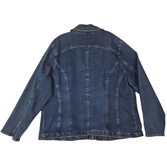Westport ~Woman Size 18/20~ Blue Denim Jean Trucker Jacket Metal Button Up. - Picture 7 of 12